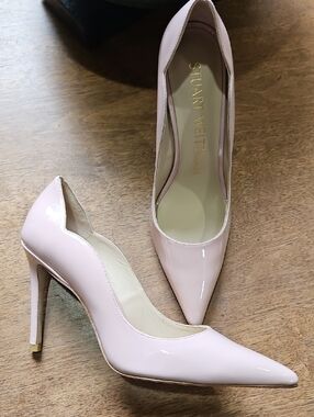 Stuart Weitzman Blush Patent Pointed-Toe Pumps